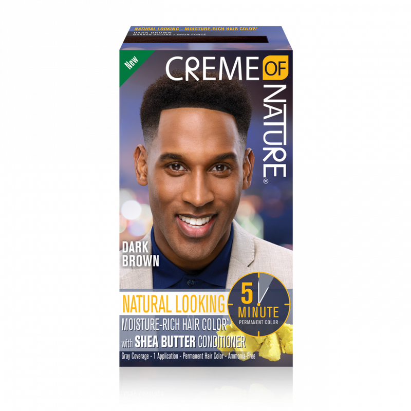 Creme of Nature Liquid Men Hair Colour with Shea Butter Conditioner - Dark Brown