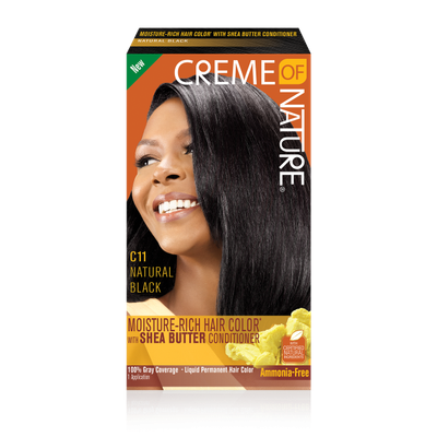 Creme of Nature Moisture-Rich Hair Color with Shea Butter Conditioner - Natural black C11