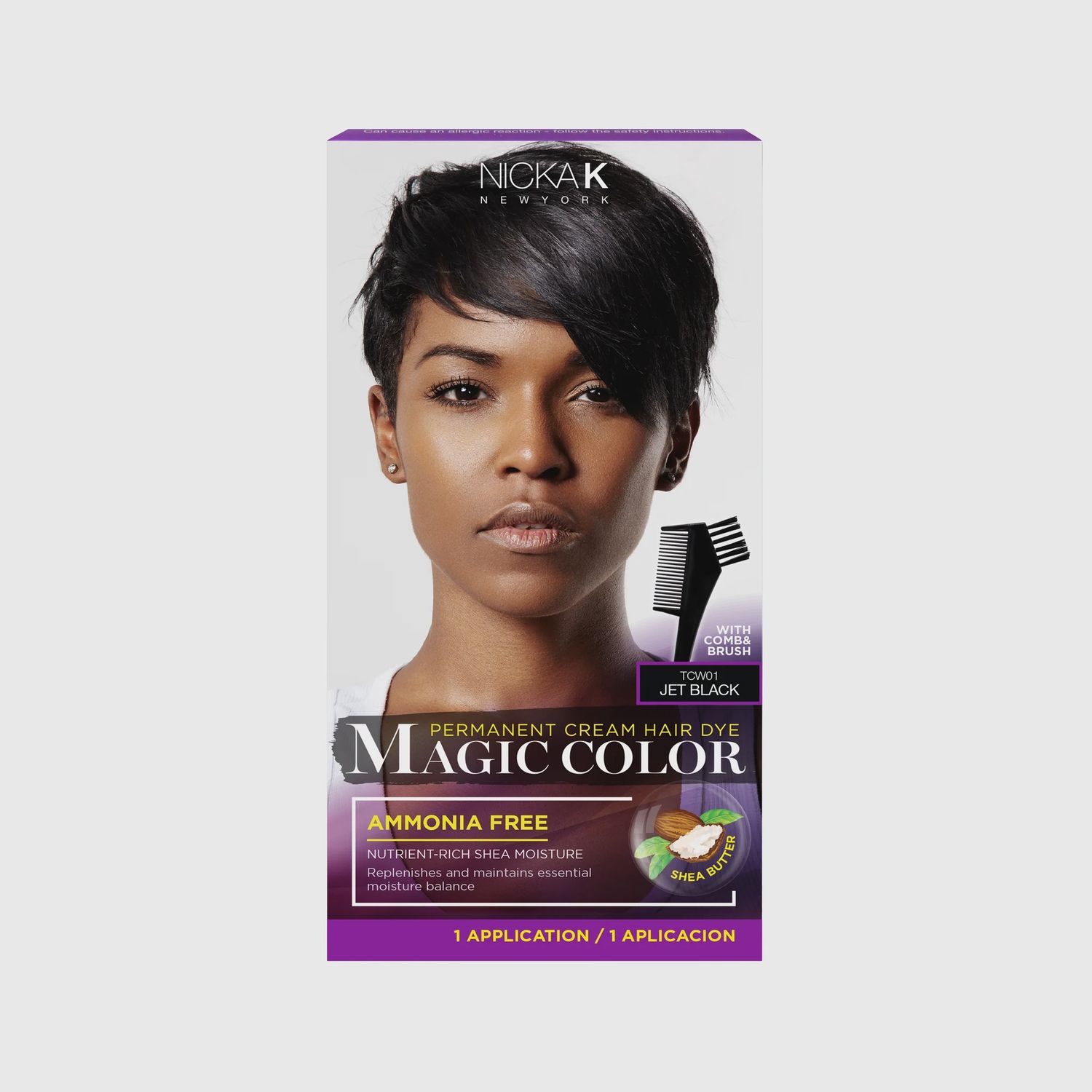 Permanent Cream Hair Dye Magic Color, colour: TCW01 JET BLACK