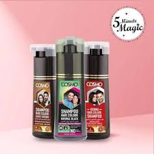 COSMO Shampoo Hair colour- Dark Brown with Keratin, Olive oiol and Vit E