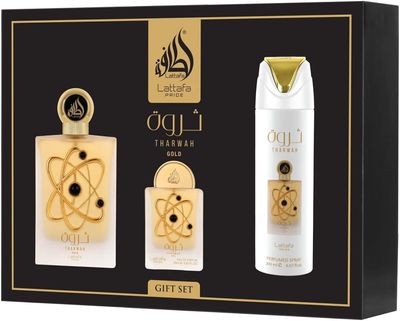 Lattafa Pride Tharwah Gold 3pc Giftset