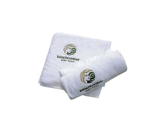 White Embroidered Terry Cloth Towel