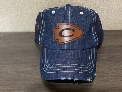 Denim Hat With Arrowhead Patch