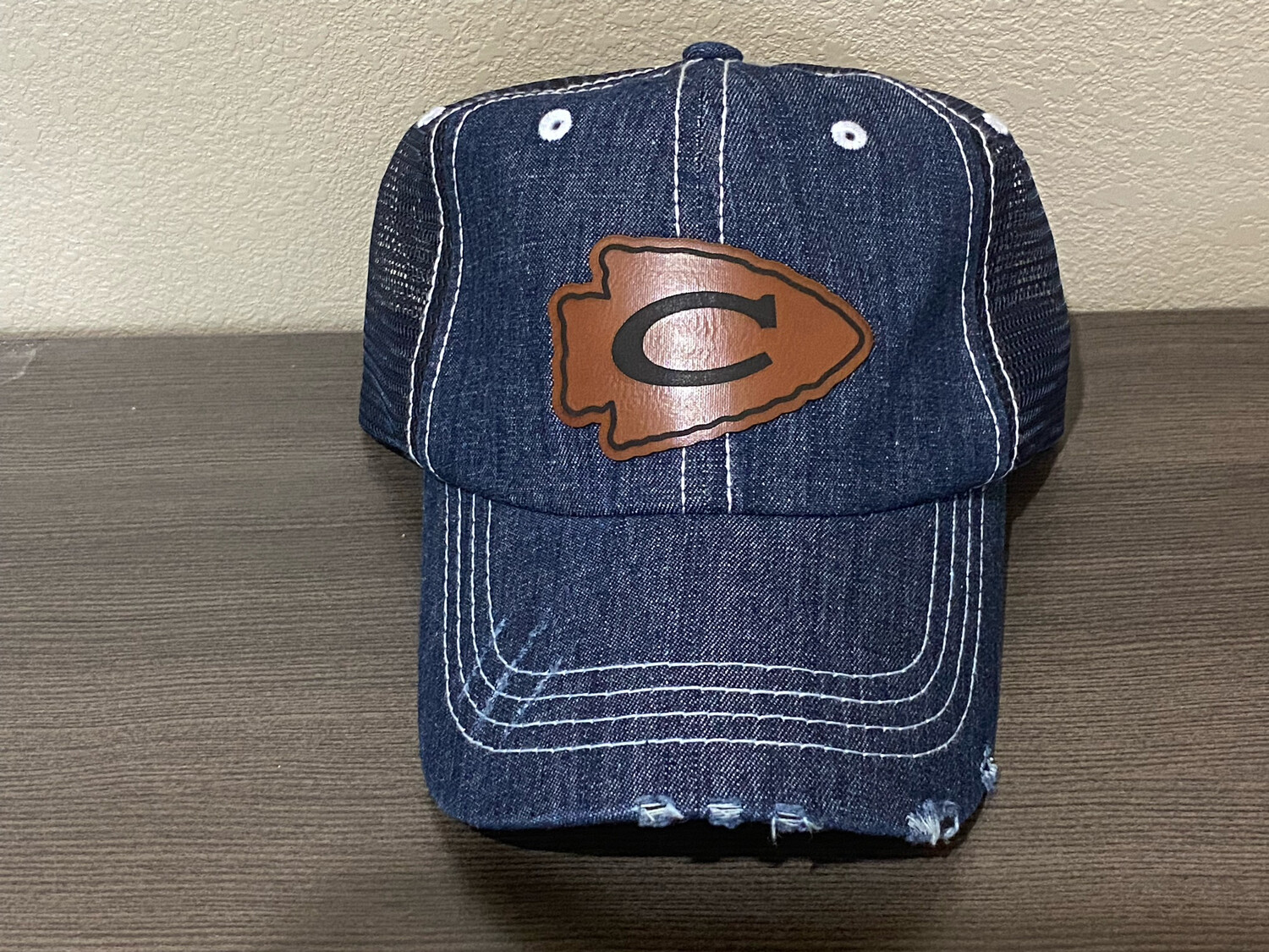 Denim Hat With Arrowhead Patch