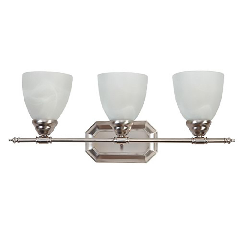 Jeffrey Brushed Nickel 3 Lt Vanity Jeffrey Brushed Nickel 3 Lt Vanity
