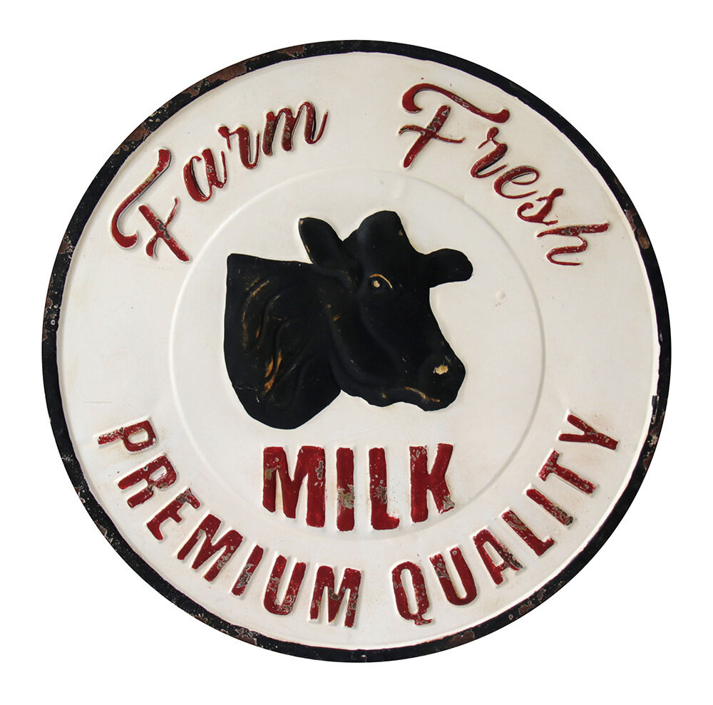 Metal Farm Fresh Milk Sign