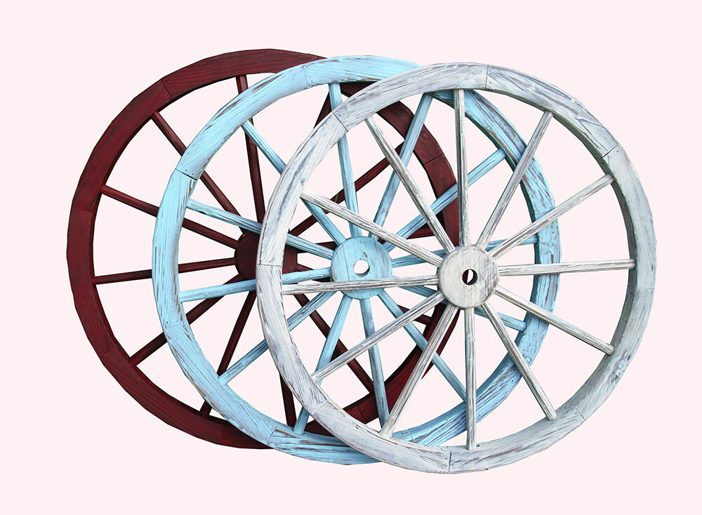 Colored Wooden Wagon Wheel