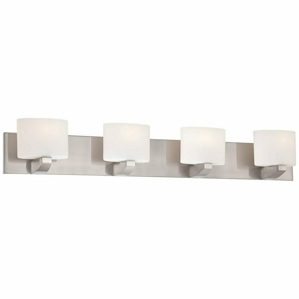 Craftsman Brushed Nickel 4Lt Bath Bar Craftsman Brushed Nickel 4Lt Bath Bar