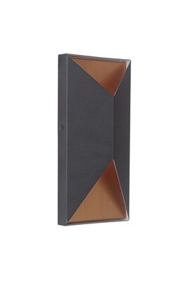Peak Black/Brass Small 2 Lt LED Exterior Wall Mount Peak Black/Brass Small 2 Lt LED Exterior Wall Mount
