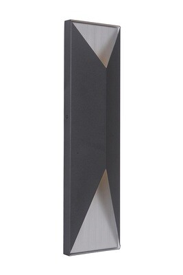 Peak Black/Alum Large 2 Lt LED Exterior Wall Mount Peak Black/Alum Large 2 Lt LED Exterior Wall Mount