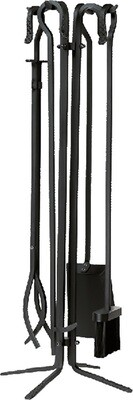 Black 5 Pc Wrought Iron Fireset Black 5 Pc Wrought Iron Fireset