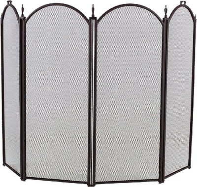 Black 4 Fold Arched Fire Screen Black 4 Fold Arched Fire Screen