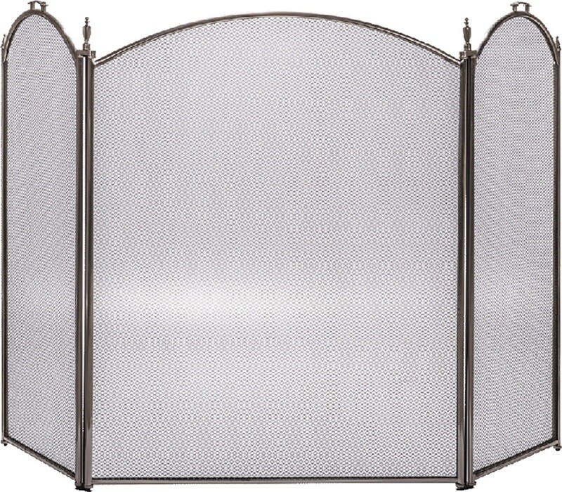 Pewter 3 Fold Arched Fire Screen Pewter 3 Fold Arched Fire Screen