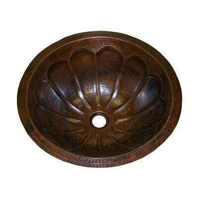 16 Ga Round Copper Sink with Fluting 16 Ga Round Copper Sink with Fluting