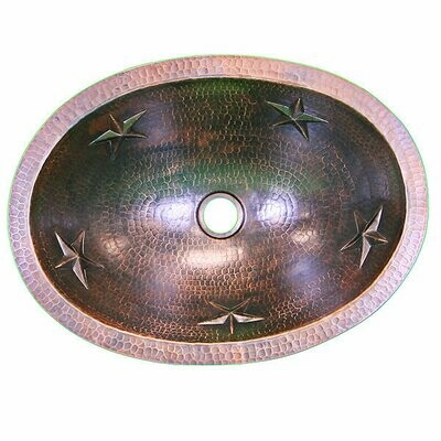 16 Ga Oval Copper Sink with Stars 16 Ga Oval Copper Sink with Stars