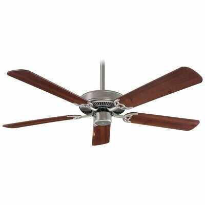 Contractor Brushed Steel Fan w/Dark Walnut Blades Contractor Brushed Steel Fan w/Dark Walnut Blades