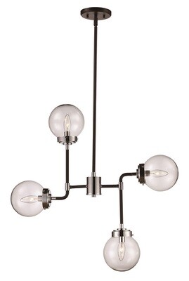 Atoms Polish Chrome/Black 4 Lt Pendant Atoms Polish Chrome/Black 4 Lt Pendant