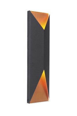 Peak Black/Brass Large 2 Lt LED Exterior Wall Mount Peak Black/Brass Large 2 Lt LED Exterior Wall Mount