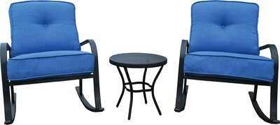 Blue 3 Pc Rocking Chair Set Blue 3 Pc Rocking Chair Set