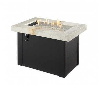 Providence White Onyx Fire Table w/Black Base Providence White Onyx Fire Table w/Black Base