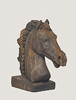 Rust Square Base Horse Head Rust Square Base Horse Head