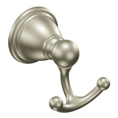 Brantford Brushed Nickel Double Robe Hook Brantford Brushed Nickel Double Robe Hook