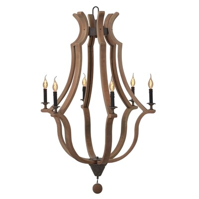 Bordeaux Driftwood 6 Lt Chandelier (DISPLAY ONLY) Bordeaux Driftwood 6 Lt Chandelier (DISPLAY ONLY)