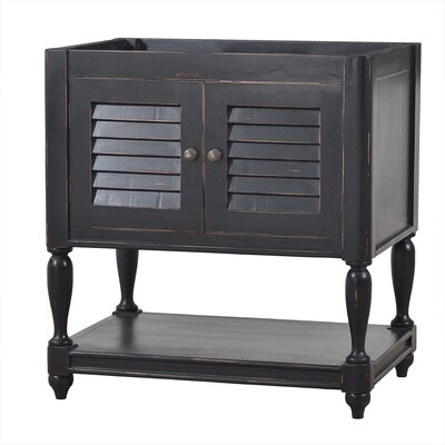 Cottage Black Distressed Guest Vanity w/out Top Cottage Black Distressed Guest Vanity w/out Top