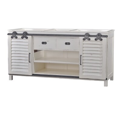 Sonoma White Distressed Shutter Double Vanity Sonoma White Distressed Shutter Double Vanity