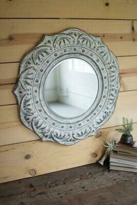 Pressed Metal Flower Wall Mirror Pressed Metal Flower Wall Mirror