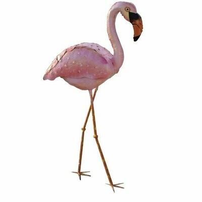 Painted Pink Metal Head Down Flamingo Painted Pink Metal Head Down Flamingo
