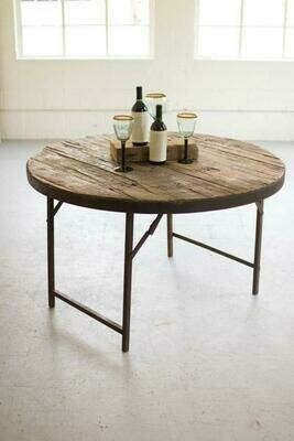 Wood Round Folding Tent Table Wood Round Folding Tent Table