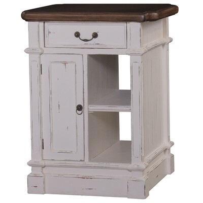 Roosevelt White Distressed Kitchen Island w/Casters Roosevelt White Distressed Kitchen Island w/Casters
