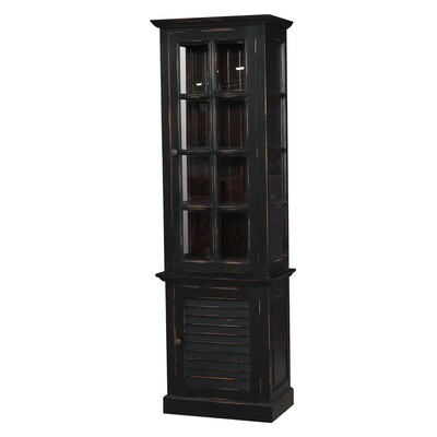 Cottage Black Harvest Tall Cabinet w/Glass Cottage Black Harvest Tall Cabinet w/Glass