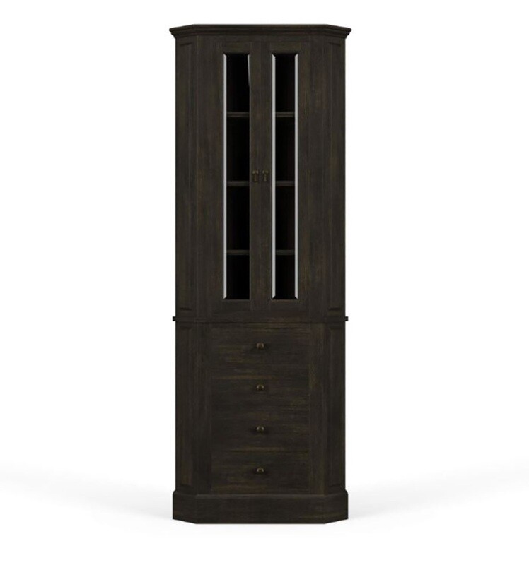 Jefferson Black Wash Corner Cabinet Jefferson Black Wash Corner Cabinet