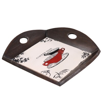 Homestead Coffee Time Small 4 Handle Serving Tray Homestead Coffee Time Small 4 Handle Serving Tray