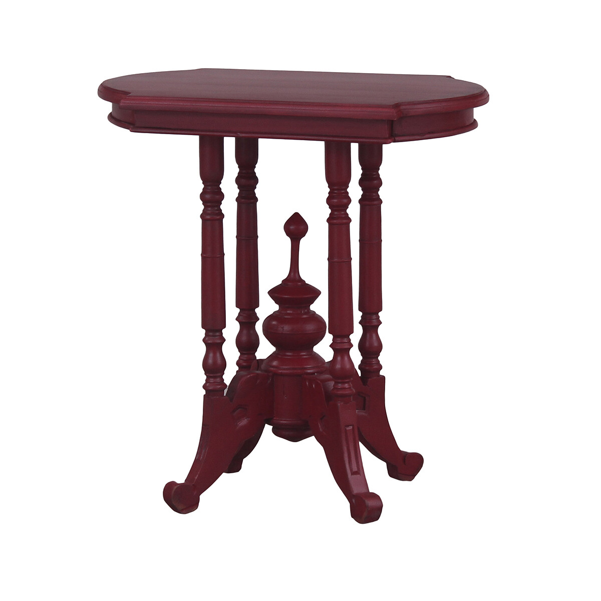 Astragal Heavy Distressed Deep Red Wine Table (DISPLAY ONLY)