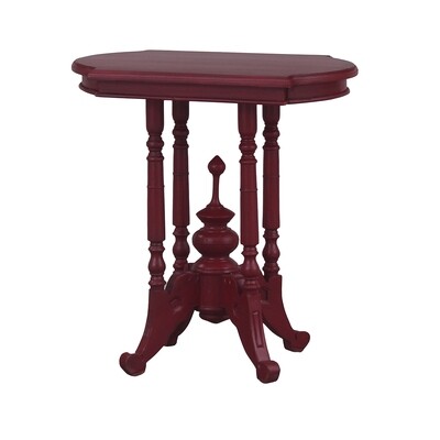 Astragal Heavy Distressed Deep Red Wine Table Astragal Heavy Distressed Deep Red Wine Table