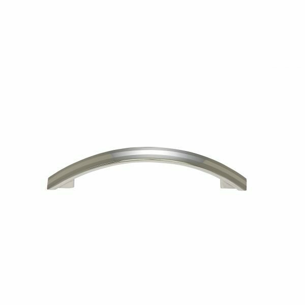 Santorini Satin Nickel/Polish Nickel 96MM Bow Cabinet Pull