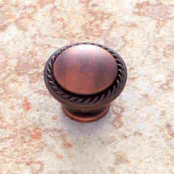 French Provincial Oil World Bronze 1 1/4" Rope Cabinet Knob