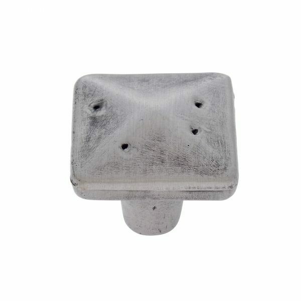Bedrock Rustic Nickel 1 1/4" Square Cabinet Knob
