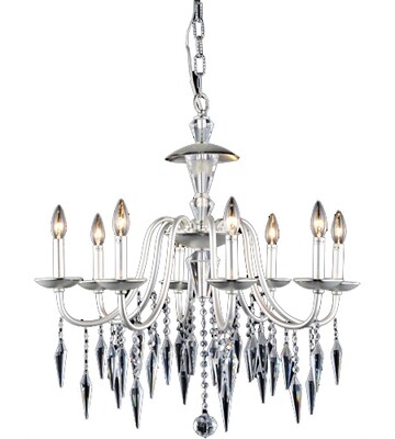 Gracieux Matte Silver 8 Lt Chandelier Gracieux Matte Silver 8 Lt Chandelier