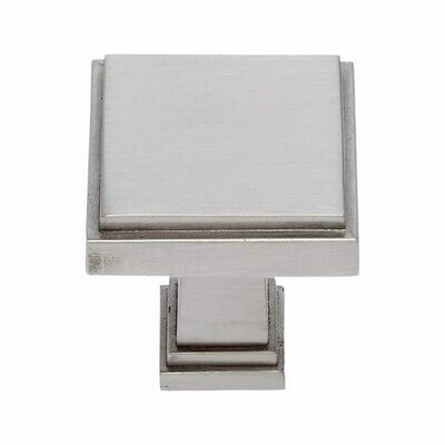 Marquee Satin Nickel Square 1 1/4" Transitional Knob