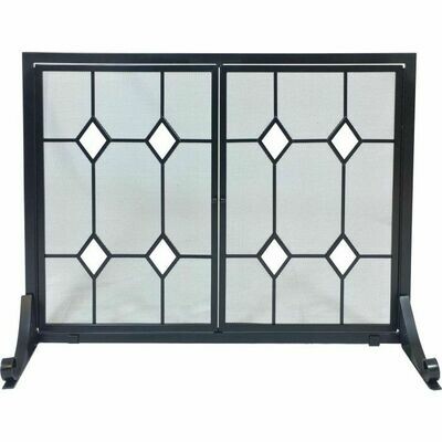 Black Wrought Iron Panel Screen Black Wrought Iron Panel Screen