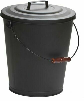 Black Steel 5 Gal Ash Bckt Wood Handle Black Steel 5 Gal Ash Bckt Wood Handle