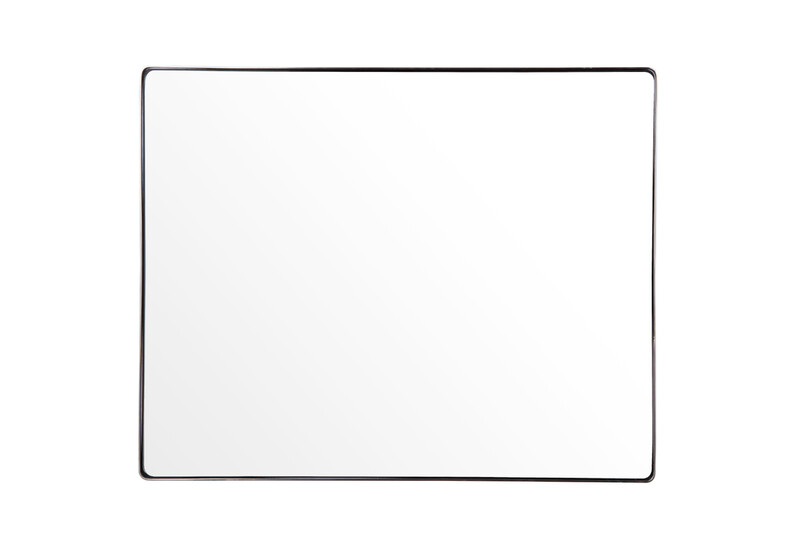 30 30" x 24" Kye Brush Nickel Round Wall Mirror
