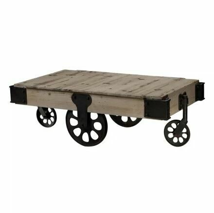 Industrial Washed Pine/Restoration Black Coffee Table Industrial Washed Pine/Restoration Black Coffee Table