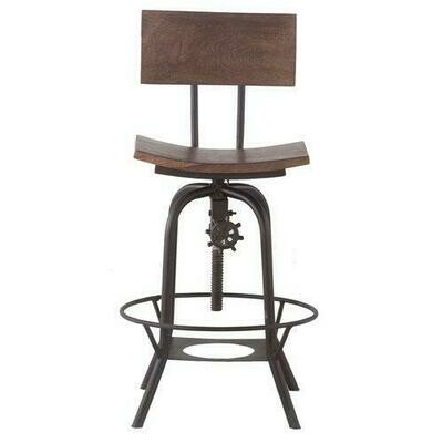 Solid Wood Seat Bar Stool w/Metal Legs Solid Wood Seat Bar Stool w/Metal Legs