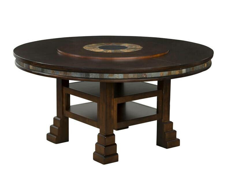 Santa Fe Distressed Cherry Table w/Lazy Susan Santa Fe Distressed Cherry Table w/Lazy Susan
