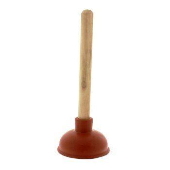 Red Rubber Plunger w/Long Handle